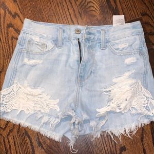 HOLLISTER high rise jean shorts